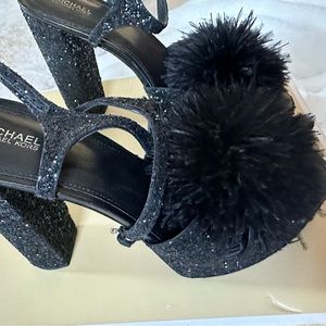 Michael Kors Glitter Pom Pom Fara Platform